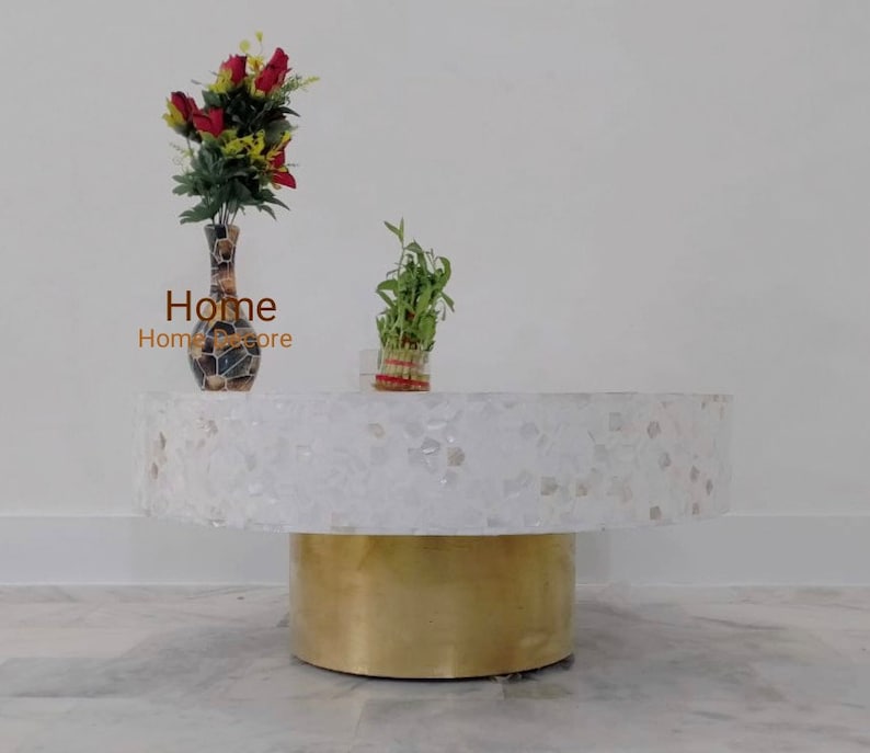 handmade Mother of Pearl Inlay targua Design Coffee Table, Mother of Pearl Inlay Center Table, living room furniture, bone inlay furniture