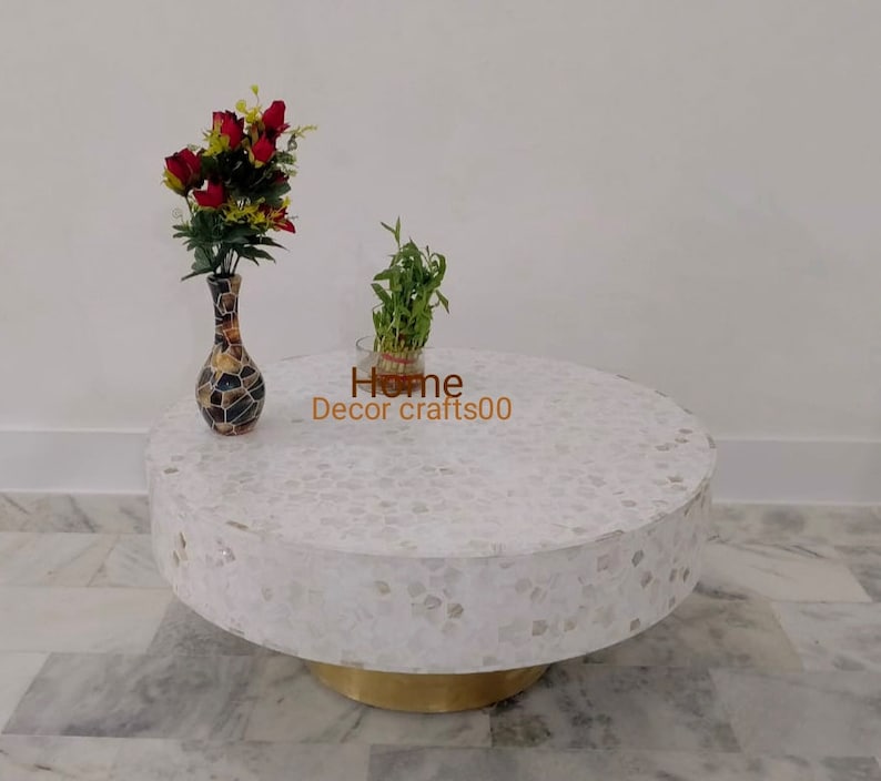 handmade Mother of Pearl Inlay targua Design Coffee Table, Mother of Pearl Inlay Center Table, living room furniture, bone inlay furniture