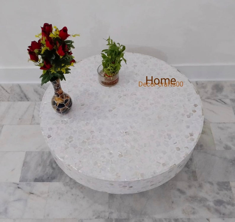 handmade Mother of Pearl Inlay targua Design Coffee Table, Mother of Pearl Inlay Center Table, living room furniture, bone inlay furniture