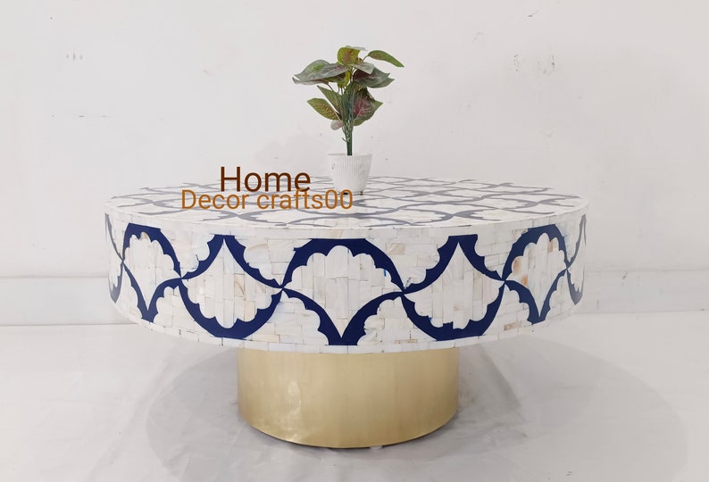 handmade Mother of Pearl Inlay  Coffee Table , Mother of Pearl Inlay Floral Design Center Table, living room furniture ,bone inlay furniture