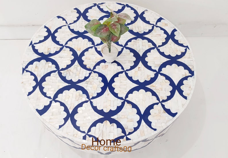 handmade Mother of Pearl Inlay  Coffee Table , Mother of Pearl Inlay Floral Design Center Table, living room furniture ,bone inlay furniture