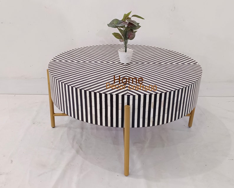 new handmade Bone Inlay Round Coffee Table, Bone Inlay Furniture, Bone inlay coffee table, home decor furniture, bone inlay table,