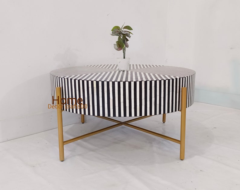 new handmade Bone Inlay Round Coffee Table, Bone Inlay Furniture, Bone inlay coffee table, home decor furniture, bone inlay table,