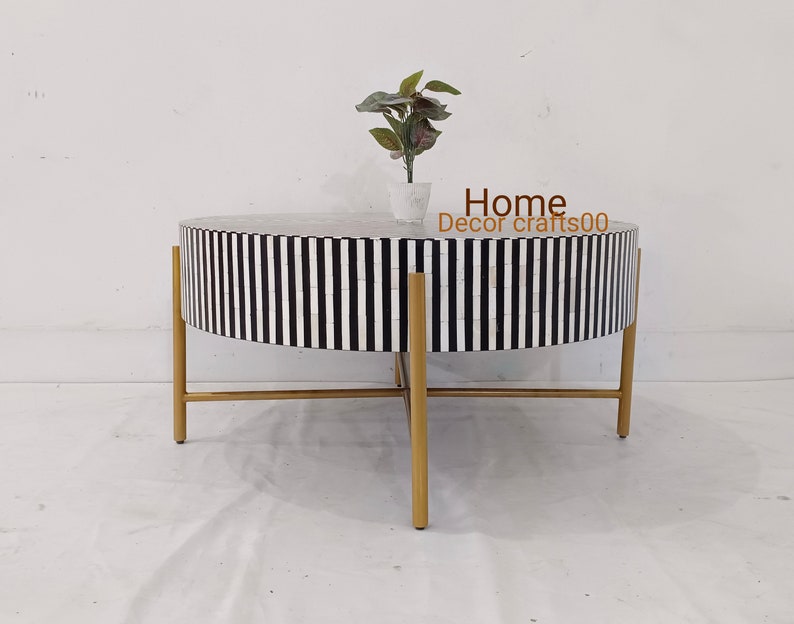new handmade Bone Inlay Round Coffee Table, Bone Inlay Furniture, Bone inlay coffee table, home decor furniture, bone inlay table,