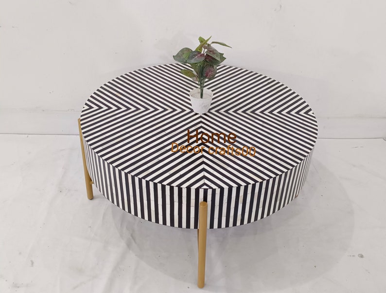 new handmade Bone Inlay Round Coffee Table, Bone Inlay Furniture, Bone inlay coffee table, home decor furniture, bone inlay table,