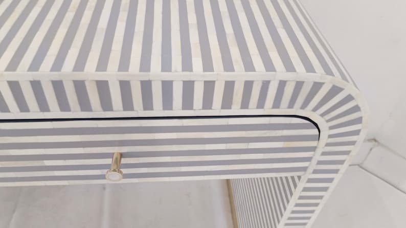 New Indian Handmade Bone Inlay 2 Drawers U console table, bone inlay table, bone inlay furniture,