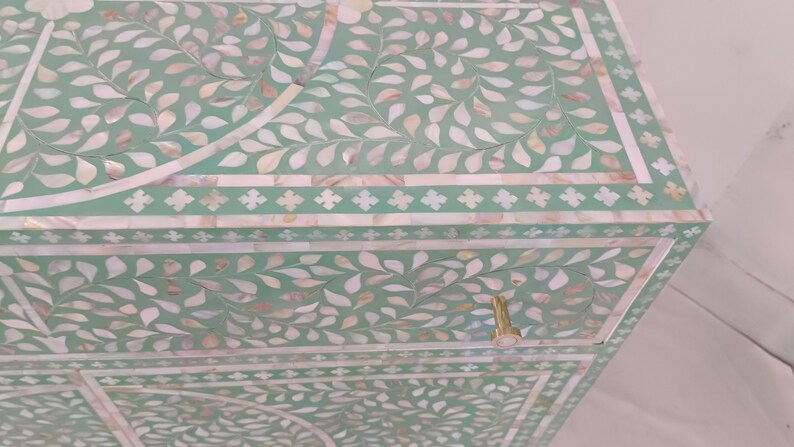 New Indian handmade mother of pearl inlay floral Design Buffet, mop inlay cabinet,