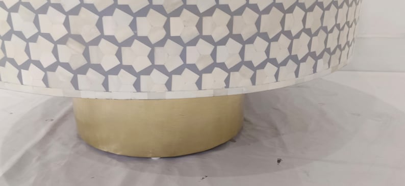 New Handmade Bone Inlay Targua pattern Round Coffee Table, bone inlay furniture