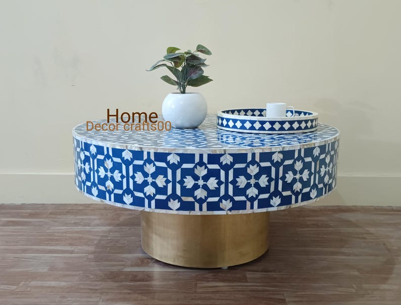 New Indian handmade Mother of Pearl Inlay Coffee Table, Mother of Pearl Inlay Center Table, living room furniture, bone inlay furniture,