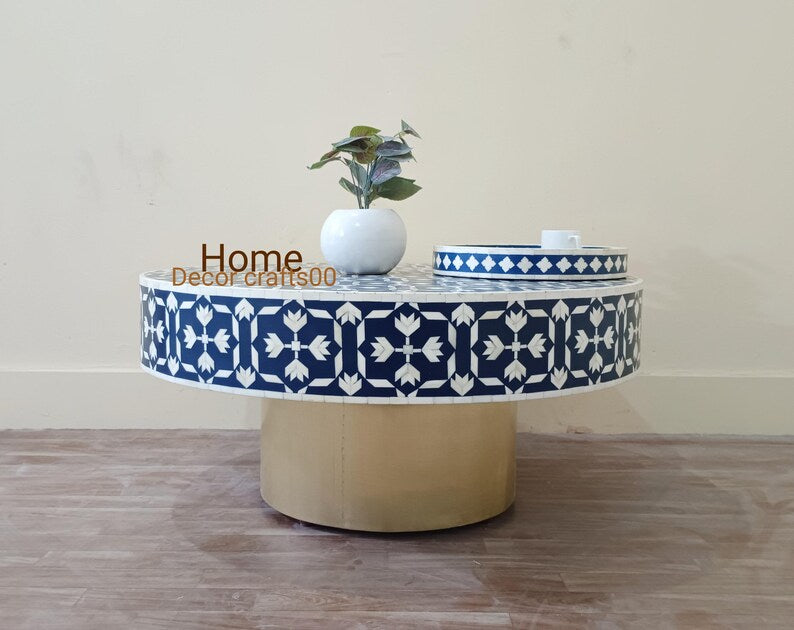 New Indian handmade bone inlay Inlay Coffee Table, bone Inlay Center Table, living room furniture